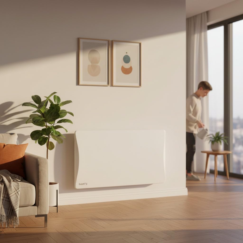 BESTHERM - Radiateur électrique fixe connecté WIFI à inertie sèche fonte 1500W ALOA CONNECT horizontal blanc