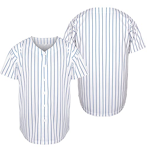 MESOSPERO Camisa de botones para hombre, manga corta, uniforme deportivo de béisbol, camiseta básica tamaño S-XXXL
