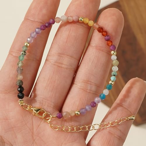 7 Chakra Healing Crstay Beaded Adjustable Bracelets for Women Dainty Energy Stone Beads Friendship Bracelet,Handmade Fashion Chamm Jewelry Gifts3