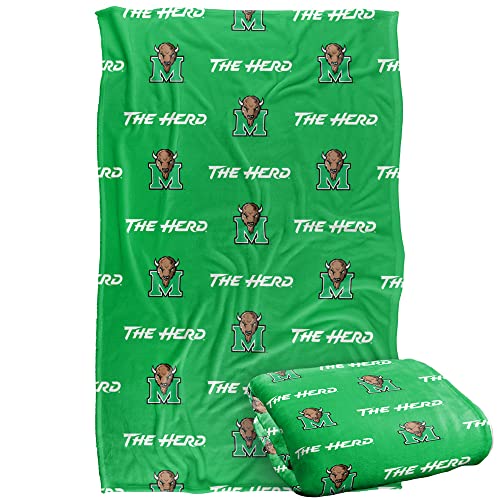 Marshall University The, 36"x58" Logo Pattern, Silky Touch Super Soft Throw