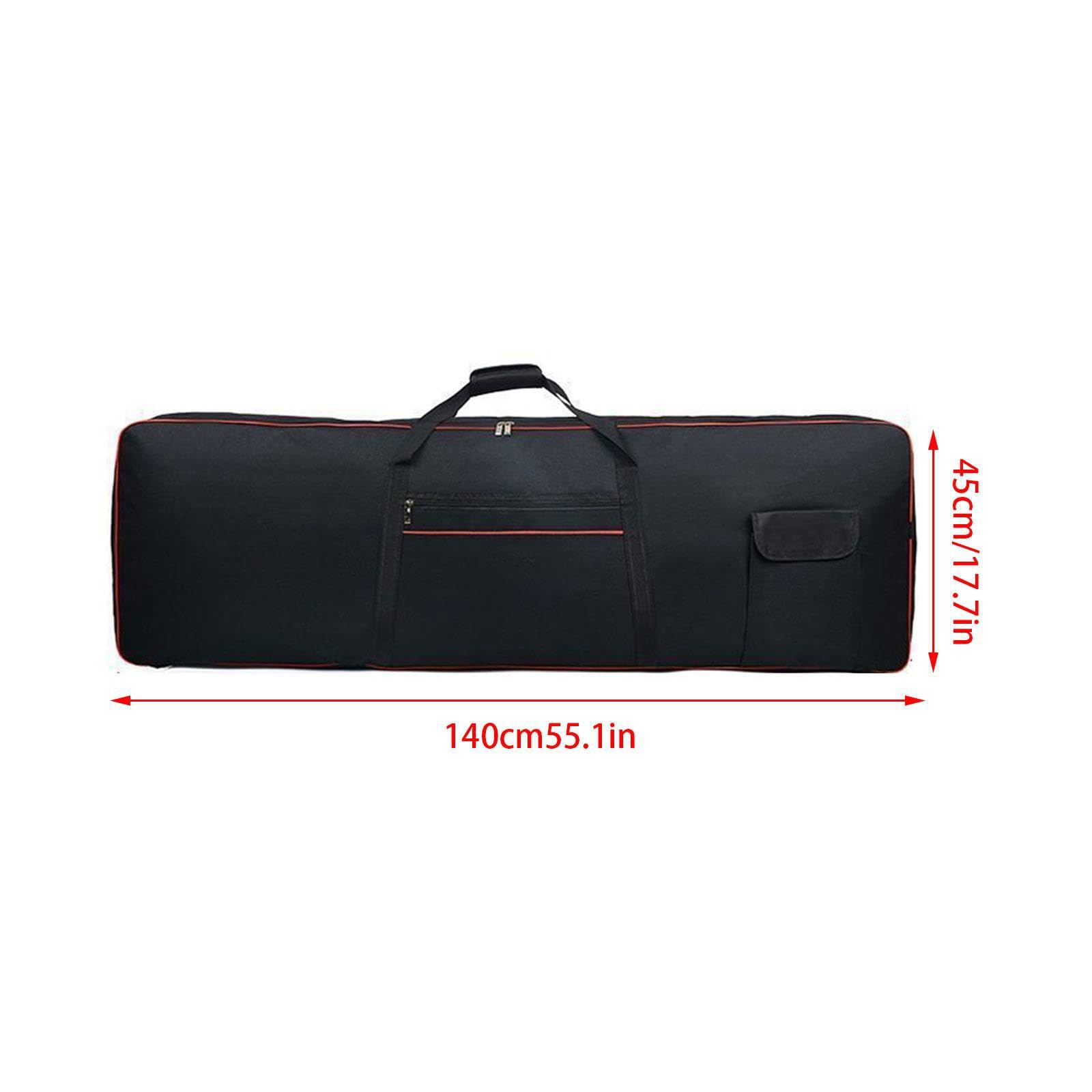 Leichte, dick gepolsterte Klaviertasche für 88 Tasten Keyboards. Wasserdicht, atmungsaktiv, strapazierfähig und einfach zu transportieren. Aufbewahrungs und, Schwarz, 140 x 45 x 17 cm