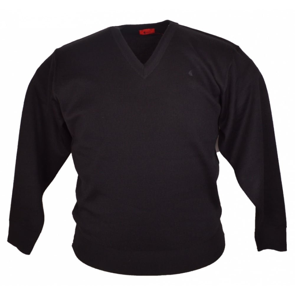 Gabicci Plain V-Neck Sweater (2XL, Black)