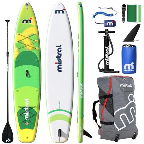 Mistral Inflatable Stand Up Paddle Board, 13'2'x30'x6 SUP, Touring & Race Board, Long-Distance Paddle iSUP, Paddle, Leash, Pump, Fin, Backpack, Durable iSUP