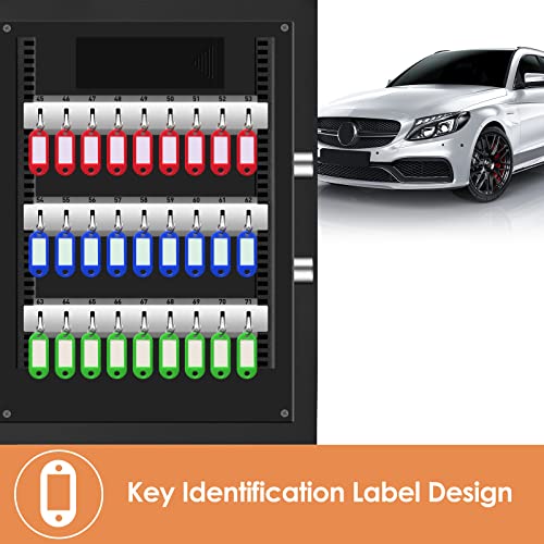 71 Keys Cabinet Lock Box With Combination Lock, Adjustable Key Organizer Wall Mounted With Key Tags, Metal Key Safe For Car, Hotels, Office, House #TOP5