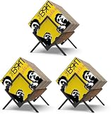 Showxeeyee Contenitore per dischi in vinile, per 80-100 dischi in vinile, minimalista e retrò, organizer per dischi in vinile, CD, riviste, libri, documenti (Confezione da 3)
