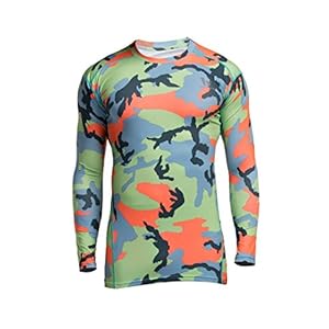 Fringoo Compression Base Layer Mens Training Top Workout T-Shirt Long Sleeve Gym Shirt Thermal Underwear S M L XL