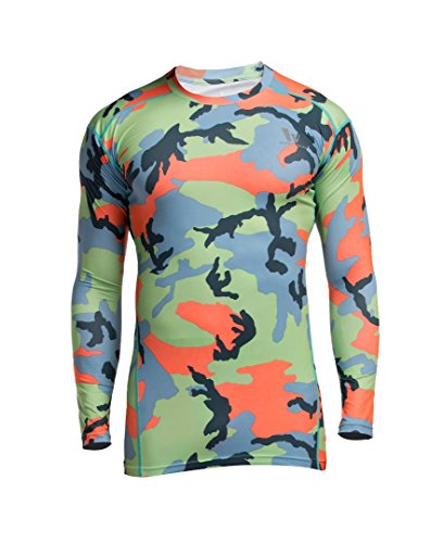 Fringoo Compression Base Layer Mens Training Top Workout T-Shirt Long Sleeve Gym Shirt Thermal Underwear S M L XL