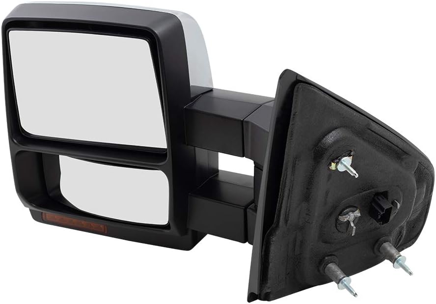 Drivers Power Tow Side Mirror Heated Memory Signal Puddle Lamp Chrome Cover Replacement for 2008-2014 Ford F150 Pickup Truck 9L3Z17683EC