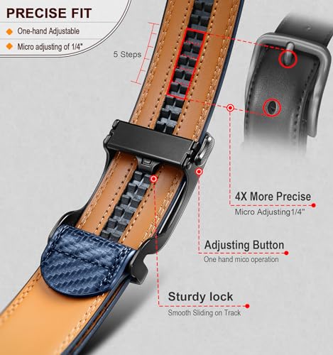 Image of BULLIANT Men's Ratchet Belt Nontrimmable-Click Belt Adjustable for Men Gift Lightweight 1 3 /8 inch