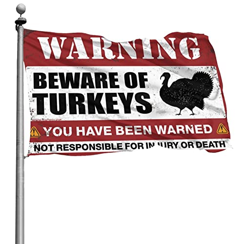 COTECI おもしろフラッグ 大学寮 女の子 七面鳥に用心しましょう フラッグ 面白い 大学装飾 デッキデコレーション アウトドア (サイズ:152X244CM)