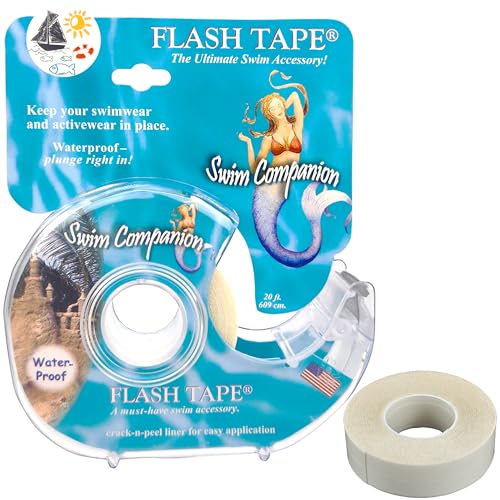 Swim Flash Tape with Exclusive Crack N Peel Liner - Double Sided Clear Adhesive Clothing, Fabric and Body Tape4