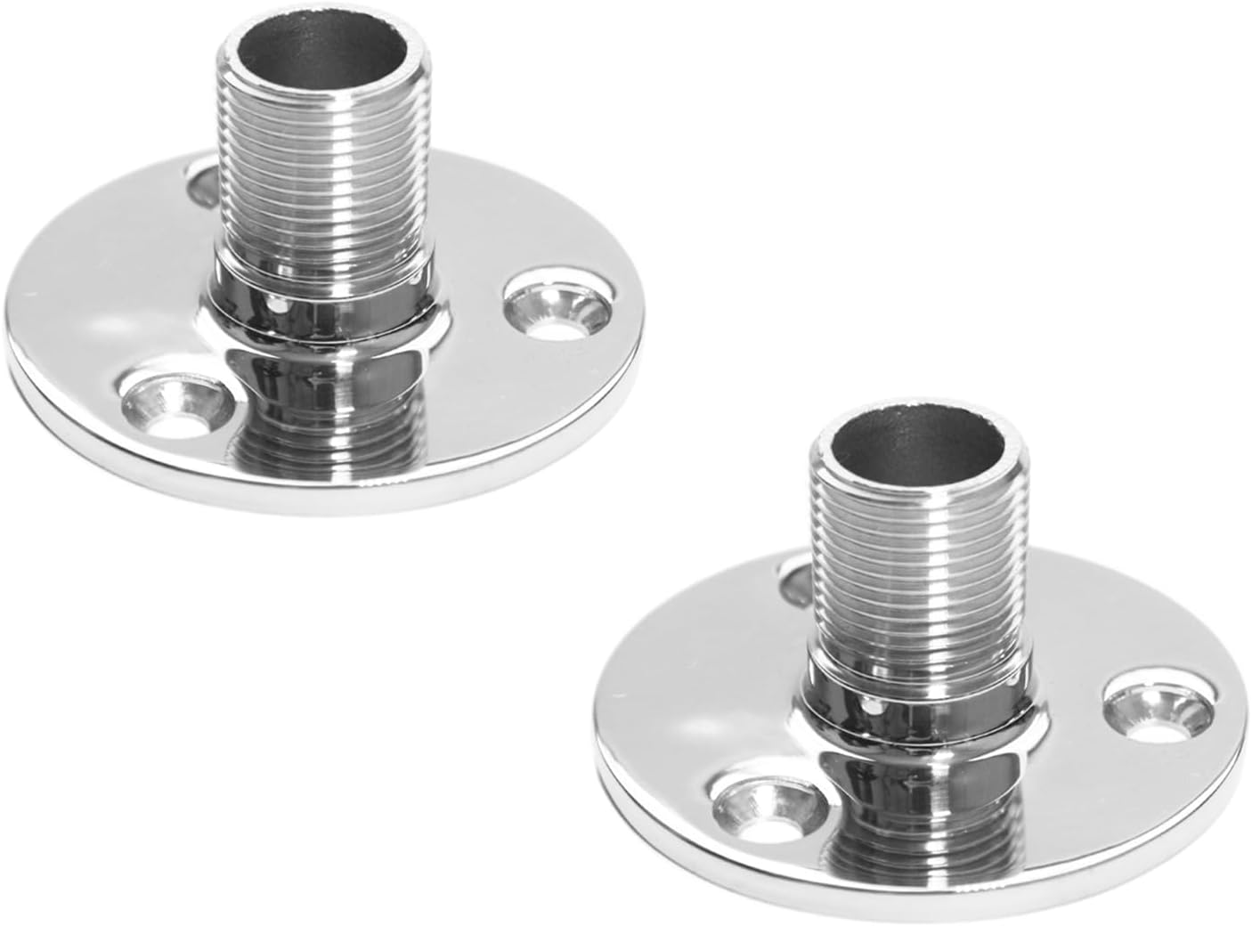 Stainless Steel Closet Rod Flange,Closet Rod Flange Holder Shower Curtain Socket Bracket Support for Pipe, Pack of 2