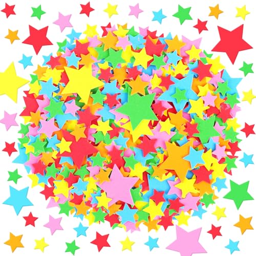 684Pcs Foam Star Stickers Colorful Star Stickers 4Sizes Self Adhesive Foam Stars Shape Stickers for Crafts Classroom Projects Reward Scrapbooking Home Party Decor Holiday Crafts(Stars Multicolour)