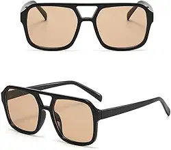 Óculos De Sol Retro Quadrado Lente Marrom Vintage Unissex