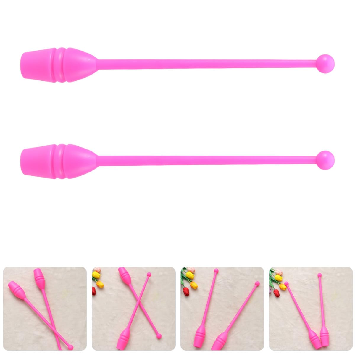 Generico Clavette Ginnastica Ritmica Bambina Rosa in Plastico per Ginnastica Artistica e Fitness Accessorio e Bambine