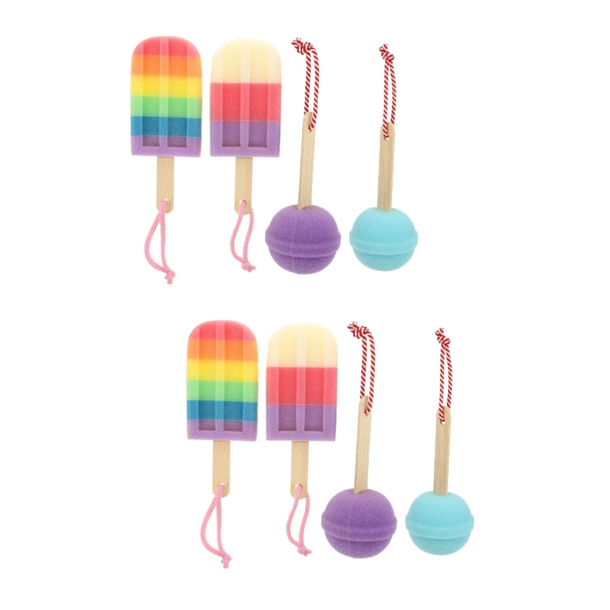 FRCOLOR 8 Pz spugna da bagno scrubber per la pulizia asciugamani per neonati luffa per bambini luffa indietro spugne strumento da bagno spugna per bambini morbido pennello a tazza bambino
