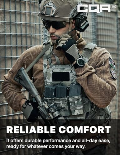 Image of CQR Men's Full-Zip Tactical Jacket, Soft Warm Military Winter Fleece Jackets, Outdoor Coats with Zipper Pockets