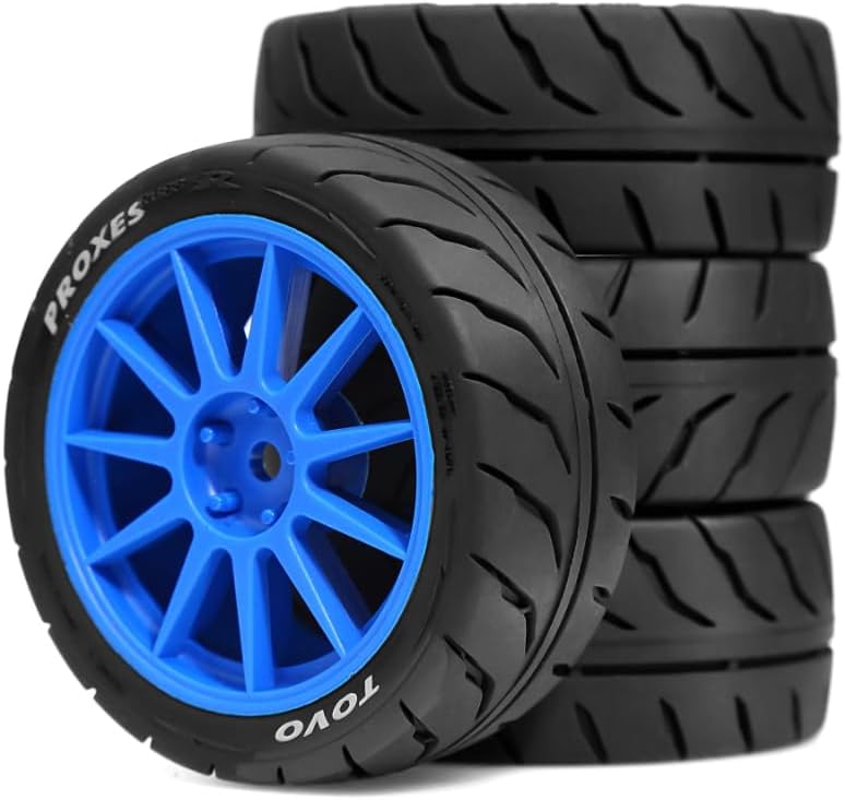 4PCS 68MM 1/10 RC On Road Tyres For 1/10 Scale RC Drift Cars Tamiya TT01 TT02 XV01 TA06 PTG2 HPI KYOSHO FW06 HSP TA06 A959 Traxxas W212 /Hex:12mm (White)