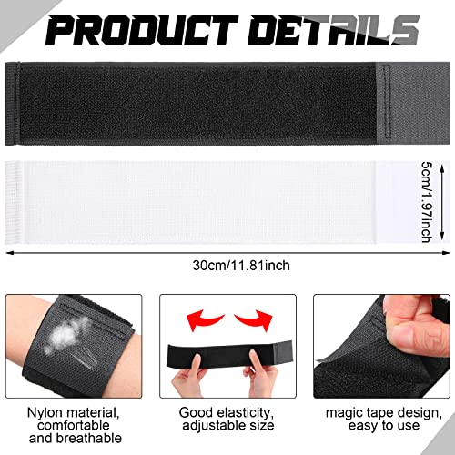 Liliful 12 Pcs Soccer Shin Guard Straps Anti Slip Shin Guard Stays Legging Shin Guard Holders Football Socks Shin Fixed Straps For Sports Kicking Ball Running Cycling Youth Adults, Black And White #TOP1