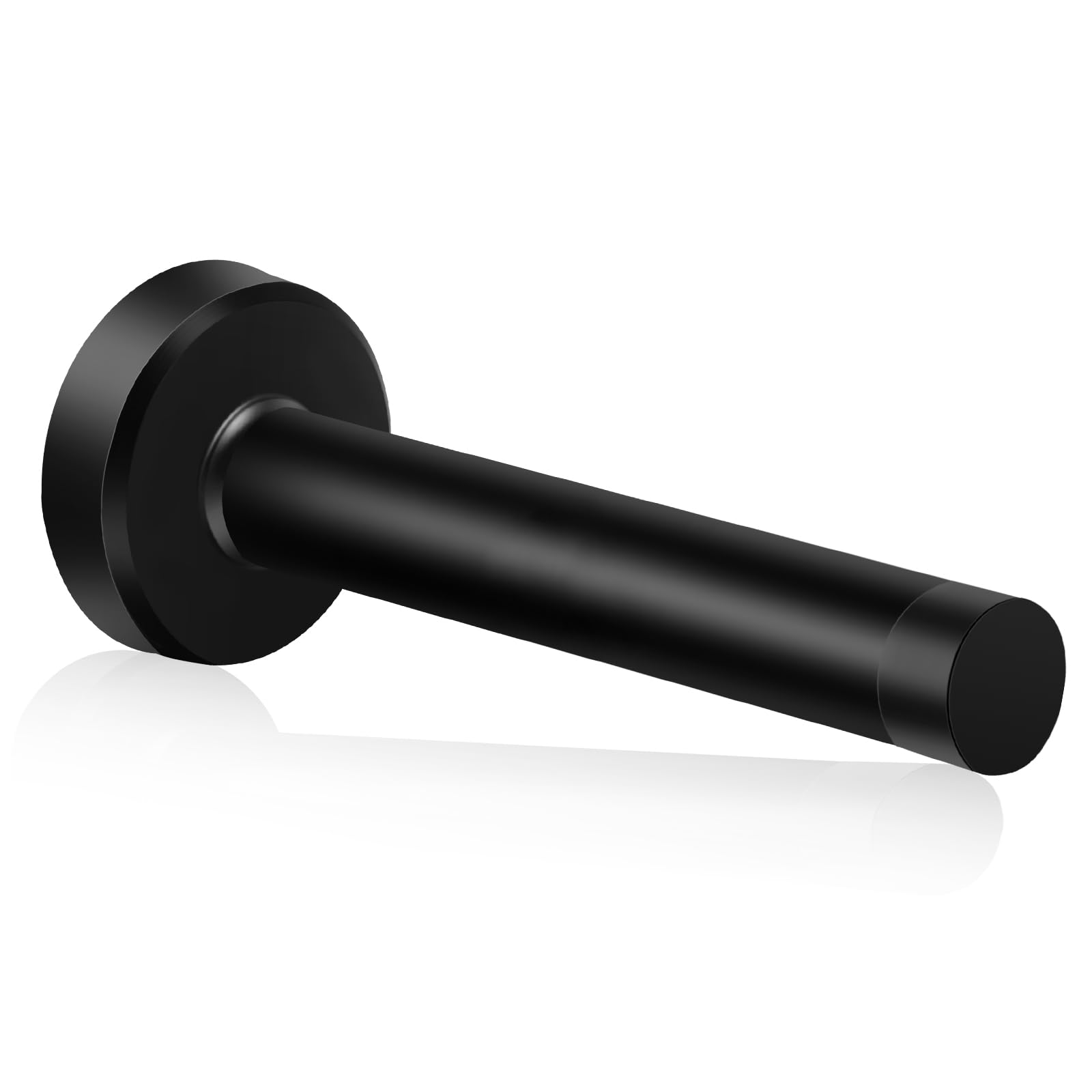 Door Stopper, 4 Inch Black Door Stop Wall Mounted with Rubber Tips Protector