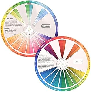 Namvo 9.0 Inch/23cm Creative Color Wheel, Paint Mixing Learning Guide Art Class Teaching Tool for Makeup Blending Board Chart Color Mixed Guide Mix Colours