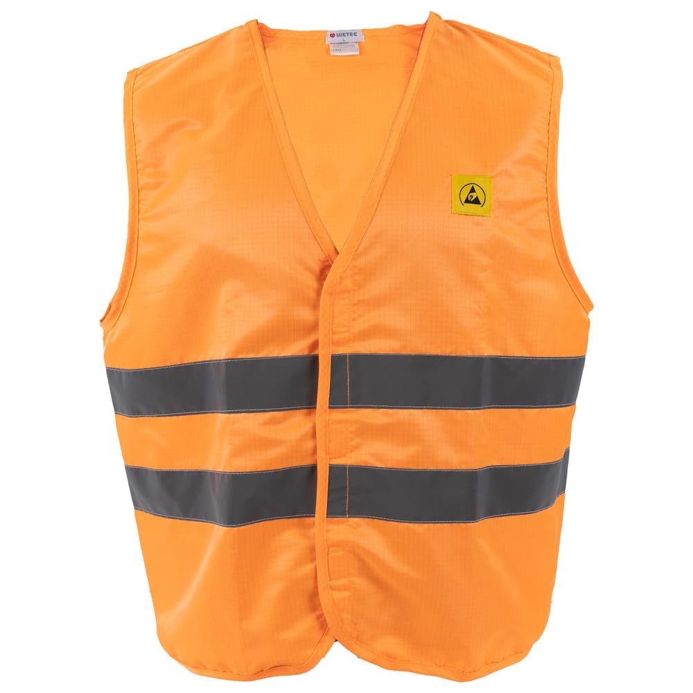 WETEC ESD-Warnweste, Größe S, Farbe orange (Warnweste Weste reflektor)