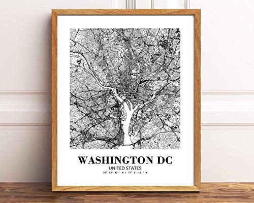 Affiche Washington DC impression abstraite haut de gamme décoration murale maison Eleville Wgn537