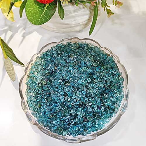 Image of Natural Blue Apatite Crystal Chips 250 GM | Decorative Gemstone Chips for Vastu, Home Decor, Meditation Space, Jewelry Making, Resin Art & Crafts