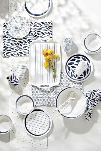 Image of Lenox 895237 Blue Bay Melamine Dinner Plates, Set of 4, Lightweight Melamine Material