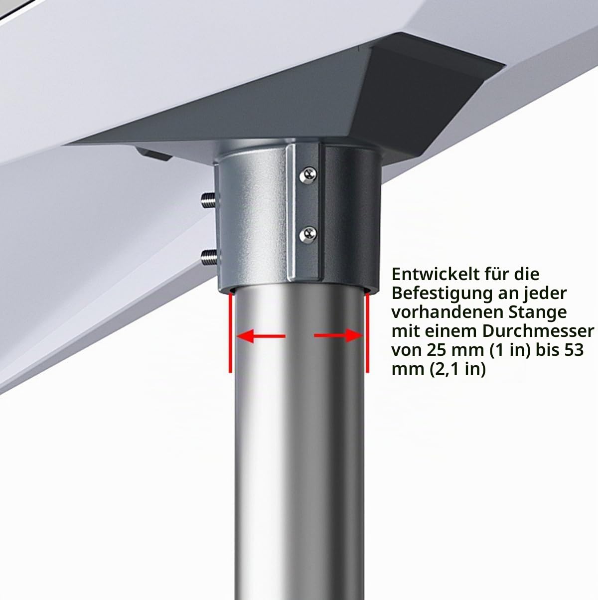 Starlink Standard Gen 3/4/4X Rohradapterhalterung, sicheres Stangenmontage-Set für Dach-, Wohnmobil- und Außeninstallation, strapazierfähiger, wetterfester Aluminium-Adapter für Starlink V3/V4