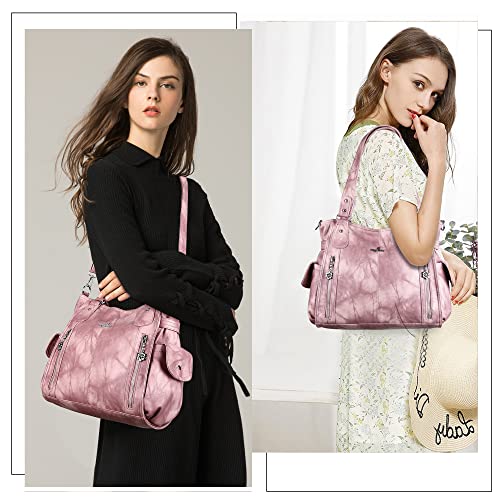 Image of Angel Kiss Handbags for Womens Top-Handle Hobo Purse Roomy Casual Shoulder Bags PU Tote Satchel Purse for Women