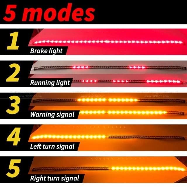 Image of 48 Inch Sequential Amber LED Tailgate Light Strip with Double Flashing Turn Signal | Waterproof | Easy Plug & Play | Compatible with Cars, SUVs, Trucks & Vans
