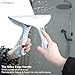 FORIOUS White Bathroom Faucet with White Shower Squeegee