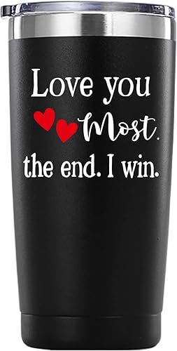 Regalos para el día de San Valentín para hombres y mujeres. Regalos de vaso Love You Most The End I Win. Regalos divertidos de aniversario,