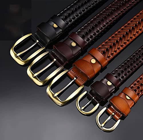 Mens Braided Leather Belt Woven Belts with Single Prong Buckle for Men Casual Jeans Belt Dress Golf Belt2