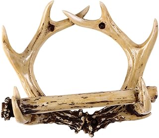 SEWOART Antler Tissue Holder Deer Antlers Wall Mount Paper Towel Holders Cerva Tissue Rack Bathroom Accessories Toilet Tissue Rack Roll Paper Rack Antler Toilet Paper Holder Khaki Web Roll