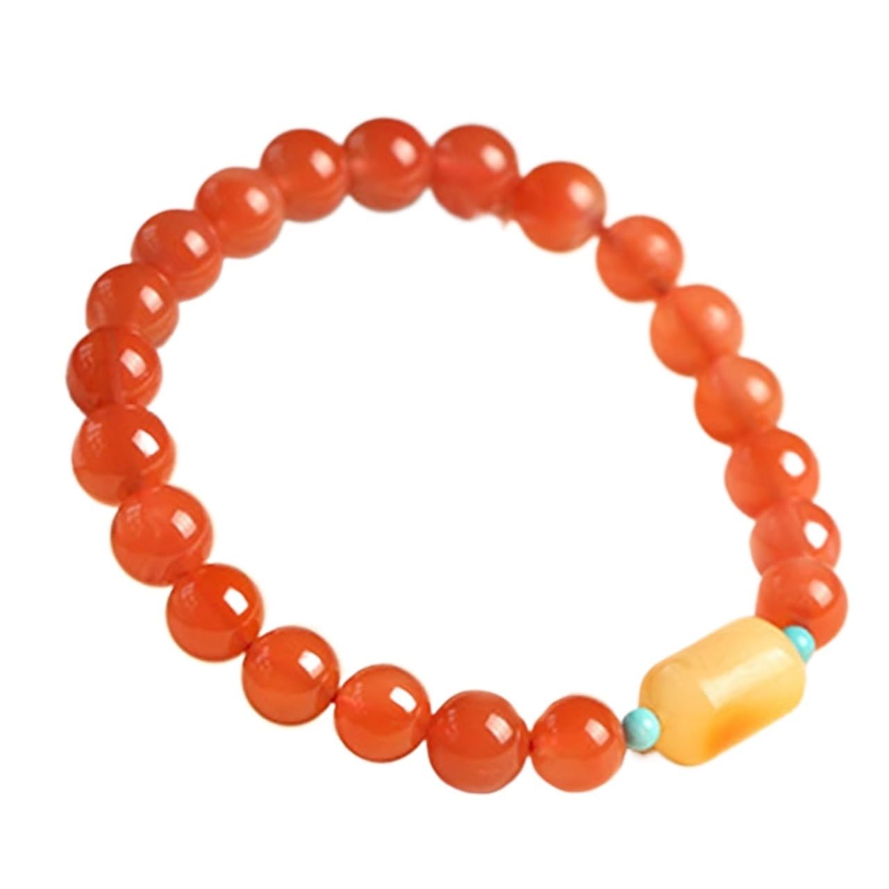 NZPOST Crystal Bracelet,Agate bracelet, Red Agate Bracelet Beeswax Bucket Beads Turquoise Beaded Stretch