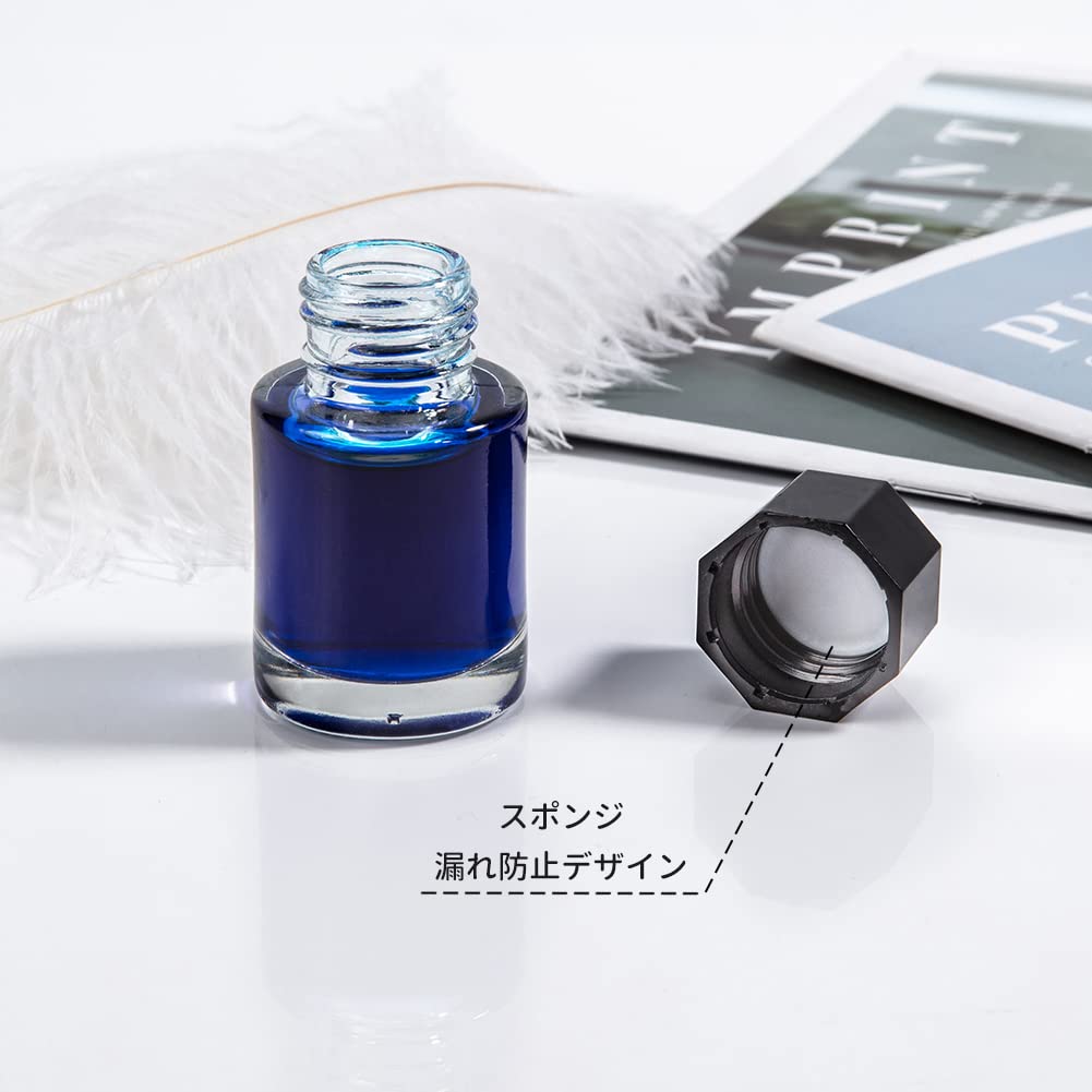 アール・デコ ガラス製インクボトル｜ガラス内蓋付き Amazon.co.jp: BENECREAT 12個セット ガラスインクボトル 15ml 丸い