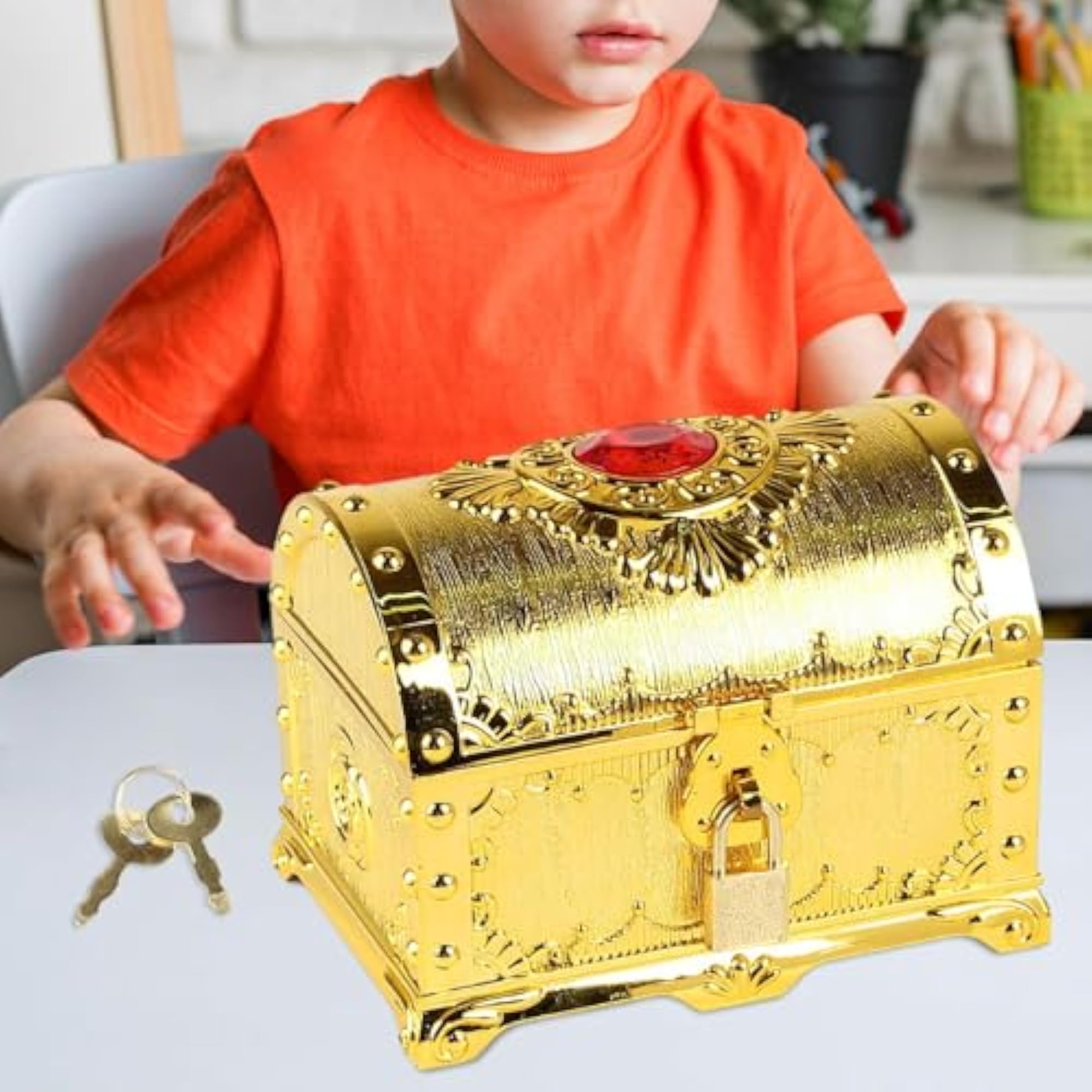 Decorative Antique Pirate Treasure Chest, Adventurous Treasure Box