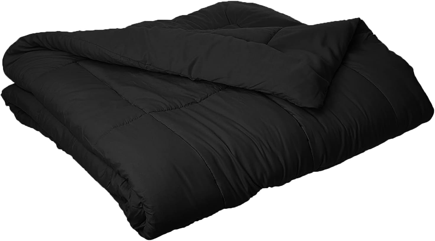 Elegant Comfort All Season Goose Down Alternative Double-Fill Comforter (Duvet Insert), Full/Queen, Black