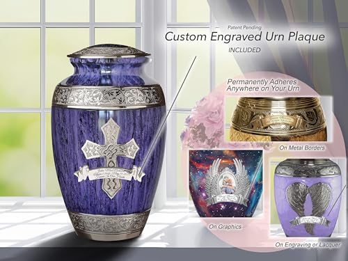 Image of Purple Cross Cremation Urns for Human Ashes Adult Female Urns for Ashes