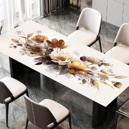 Image of Vintage Watercolor Floral Desk Sticker, Boho Botanical Desktop Decor, Waterproof Table Surface Protector for Home Office, 39.37x23.62 Inch