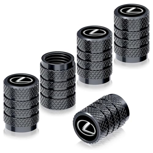 Tire Valve Stem Cap Cover Universal Fit for Lexus RX ES GS LS NX RS GX LX RC LC RX350 is250 GX460 Accessories for Car Truck Motorcycle Bike 082301 Black 5Pcs