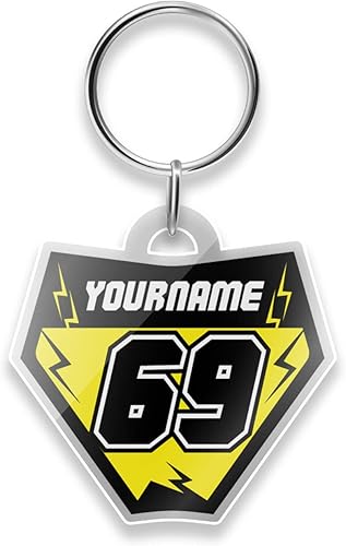 Miniatura 1 de MC MOTOPARTS Llavero de acrílico personalizado con número de carreras, accesorios para llaves, regalo de identidad, motocicleta, MX Dirt Bike Key,