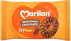 Kit 60 Sachês Biscoito Amanteigado Chocolate Marilan 8,8g
