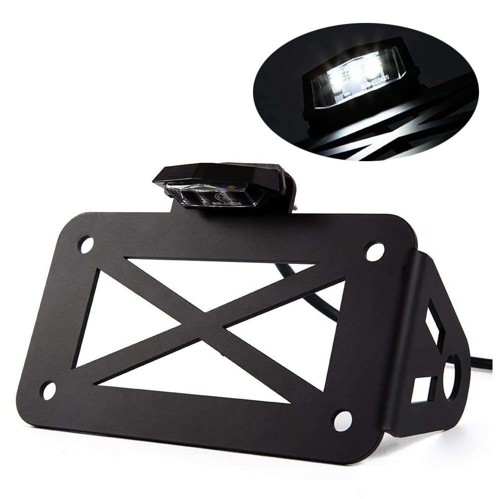 Kennzeichenhalter Motorrad Universal Motorrad Black-Kennzeichen Lichtrahmenhalter Hinterer Lichthalterung Halterung Ersatzzubehör Motorrad Kennzeichenhalter