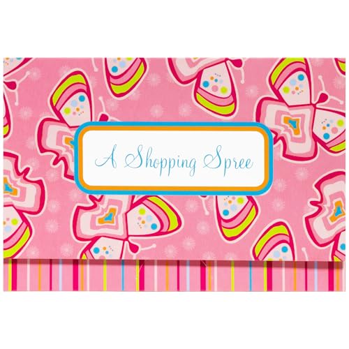 Jillson Roberts A Shopping Spree Pink Butterflies Pop-Up Gift Card