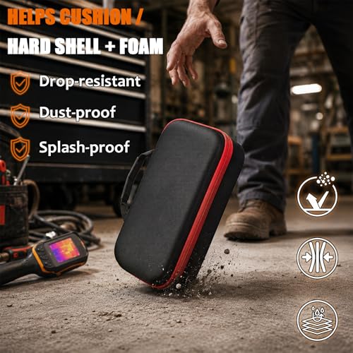 Image of Boobowl Large Thermal Camera Carrying Case for TOPDON TC004 / for FOXWELL RT280, EVA Hard Shell Shockproof Storage Box with DIY Foam Insert for HVAC Technicians Electricians Field Inspectors (Black)