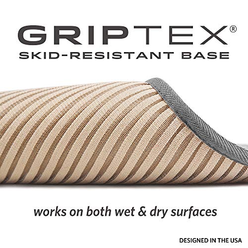 Microdry Softlux Charcoal Infused Memory Foam Bath Mats For Bathroom, Sheer Stripe Bathroom Rugs With Griptex Skid-Resistant Base, Ultra Absorbent Bath Mat, 2-Piece Set, 17X24” And 21X34”, Light Grey #TOP2