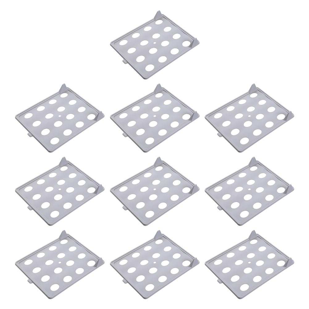 Bandeja organizadora de ropa de 10 capas: tabla plegable apilable de polipropileno para ahorrar espacio en el armario, almacenamiento ordenado para camisetas, vestidos, jerséis, gris